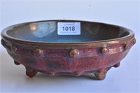 Chinese Song style Junyao tripod narcissus bowl,