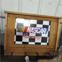 NASCAR wood framed coat rack