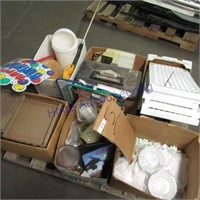 Plates, office supplies, tools box