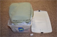 Storage Tub w/ Blankets