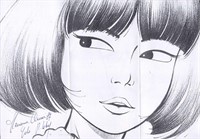 Leloup. Carte de voeux Yoko Tsuno. Signée