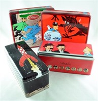 Hergé. Lot de 4 boîtes métalliques Tintin