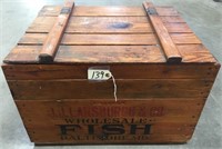 "WHOLESALE FISH" WOODEN CRATE
