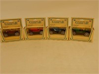 SET OF 4 CLASSIC CAR REPLICA MODELS  / BOXES