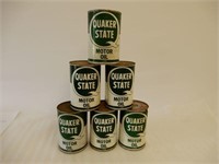 LOT OF 6 QUAKER STATE MOTOR OIL LITRE CANS