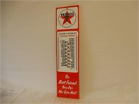 TEXACO EMBOSSED PAINTED METAL THERMOMETER - NEW