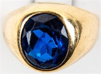 Jewelry 10kt Yellow Gold Blue Stone Ring