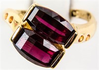 Jewelry 14kt Yellow Gold Rubellite Cocktail Ring