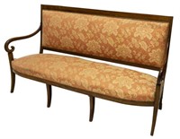 FRENCH LOUIS PHILIPPE WALNUT SETTEE SOFA, 19TH C.