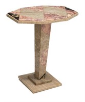 FRENCH ART DECO INLAID MARBLE OCCASIONAL TABLE