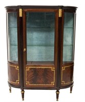 FRENCH LOUIS XVI STYLE CURVED GLASS VITRINE