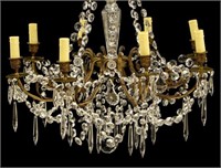 CONTINENTAL CRYSTAL 8 LIGHT CHANDELIER