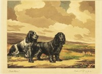RUBEN WARD BINKS (1880-1950) DOGS AQUATINT