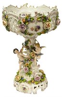 DRESDEN PORCELAIN FOOTED COMPOTE CENTERPIECE