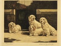 RUBEN WARD BINKS (1880-1950) DOGS AQUATINT