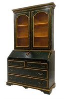 LARGE PAINTED FALL FRONT SECRETARY BOOKCASE