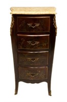 FRENCH CHINOISERIE MARBLE TOP BACHELOR'S CHEST
