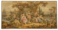 LARGE FRENCH STYLE MACHINE-MADE PASTORAL TAPESTRY
