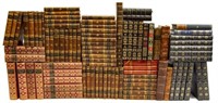 (90) FRENCH LEATHER BOUND LIBRARY SHELF BOOKS