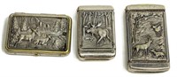 (3) COLLECTION OF SILVER-TONE MATCH SAFES