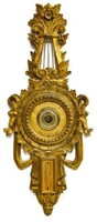 LOUIS XVI STYLE GILTWOOD BAROMETER / THERMOMETER