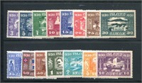 Iceland #'s 152-166 Mint L.H.