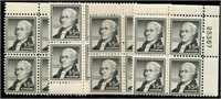 United States #1053 Plate Blocks of Four.