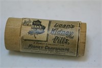 Very old wooden Doan's Kidney pill container