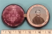 Tintype in unusual oval case