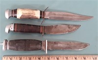 3 Vintage Fixed Blade Knives