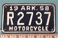 1958 Arkansas Motorcycle License plate