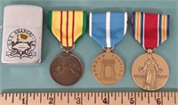 U.S.S. Shangri-La Lighter and 3 medals