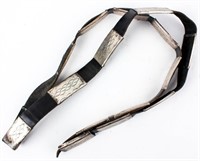Vintage Leather Belt with Silver Links