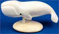 Art Signed Walrus Ivory Bowhead Whale