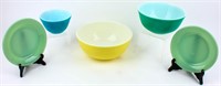 Jadeite Fire King Plates & Pyrex  Serving Bowls