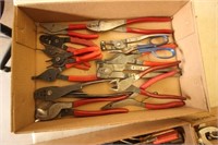 Flat of various wire snips/snap ring pliers