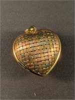 18k Tri-color Gold Heart Pendant 3.8 Dwt