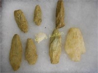 lot of 8 arrowheads and points from estate