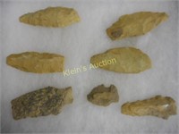 Arrowheads,points lot of 7 estate items
