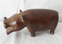 Carved Wooden Hippo