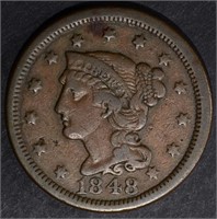 1848 LARGE CENT, VF/XF