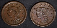 1853 & 1855 VF/XF LARGE CENTS