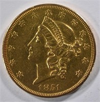 1851-O $20 GOLD LIBERTY HEAD  BU