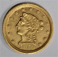 1850-D $2 1/2 GOLD LIBERTY HEAD  AU/UNC