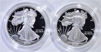 2006 & 07 PROOF SILVER EAGLES IN BOXES/COA