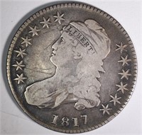 1817 BUST HALF DOLLAR, VF BETTER DATE