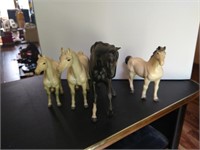 4 Ceramic Horse Figurines