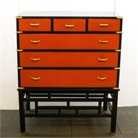 Mid-Century Chinoiserie Lacquered Wood Dresser