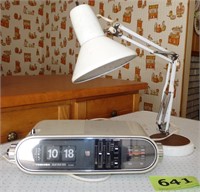 Flip Clock Radio & Articulating Arm Desk Lamp