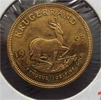 1993 South Africa One Ounce Gold Krugerrand.